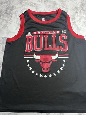 Chicago Bulls Youth XL Jersey Tank Top NBA Black Red Basketball Shirt 14-16
